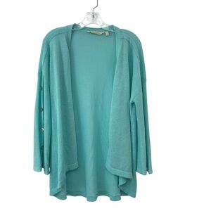 Soft Surroundings Women’s Blue Size L Open Front Cardigan Sweater